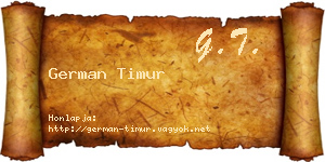 German Timur névjegykártya