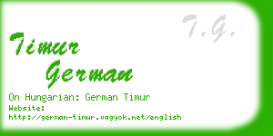 timur german business card
